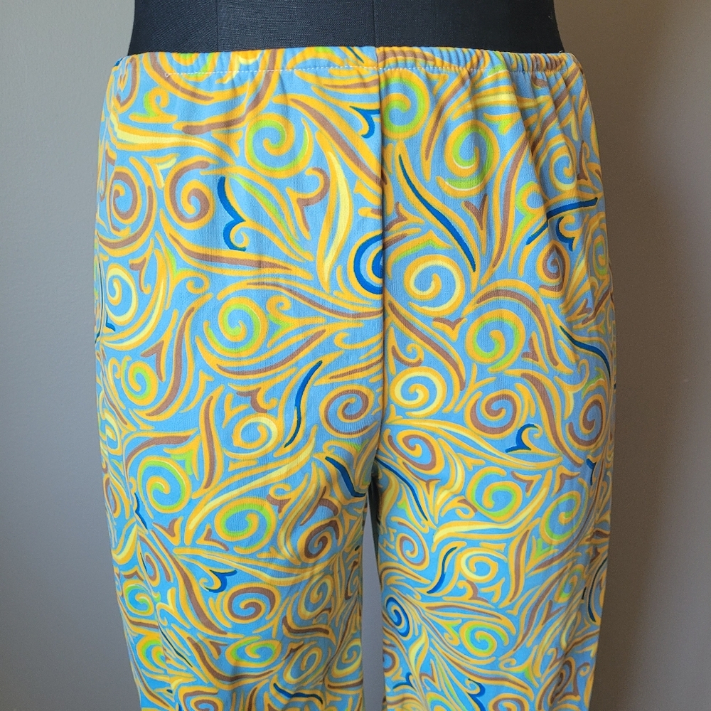 1970s flared pants psychedelic swirl trousers